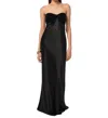 Cami Nyc Lavinia Strapless Mixed Media Gown In Black