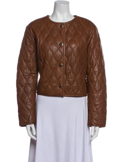 Pre-owned Cami Nyc Leather Jacket In Brown