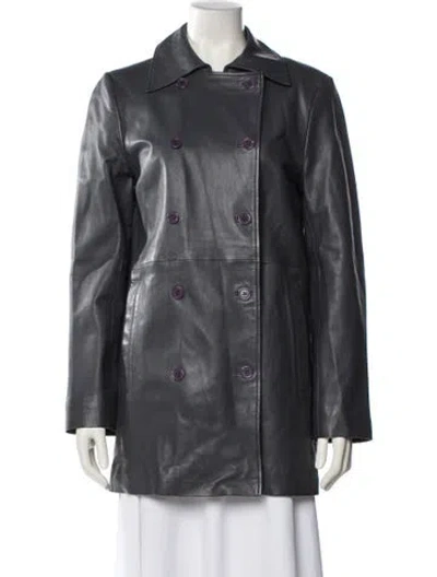 Pre-owned Cami Nyc Leather Jacket In Gray