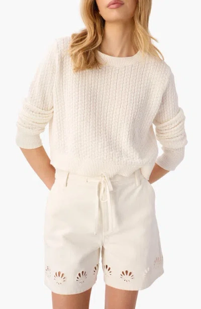 Cami Nyc Lesley Cropped Crewneck Sweater In White