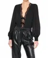 Cami Nyc Levi V-neck Bodysuit In Black In Black