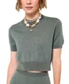 Cami Nyc Lexa Mock Neck Crop Merino Wool Sweater In Bayou