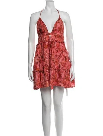 Pre-owned Cami Nyc Linen Mini Dress In Red