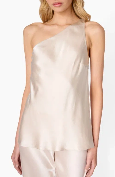Cami Nyc Lumi One-shoulder Silk Camisole In Neutral