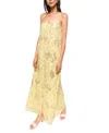 Cami Nyc Lux Floral Print Metallic Silk Maxi Slipdress In Yellow Magnolia