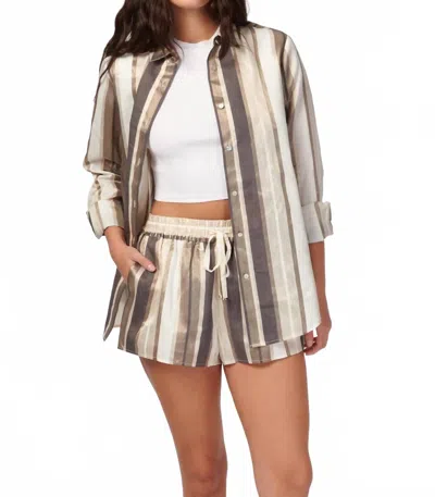 Cami Nyc Malta Metallic Linen Top In Dune In Green