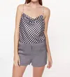 Cami Nyc Matilda Short In Black Mini Gingham In Multi