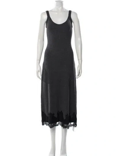 Pre-owned Cami Nyc Merino Wool Long Dress In Gray