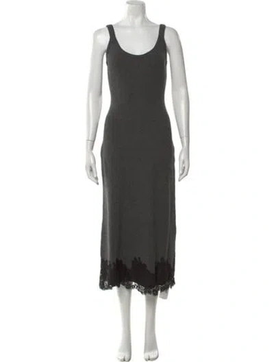 Pre-owned Cami Nyc Merino Wool Long Dress In Gray