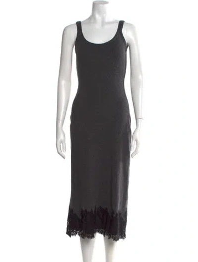 Pre-owned Cami Nyc Merino Wool Midi Length Dress In Gray