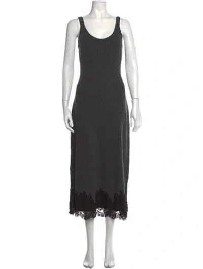 Pre-owned Cami Nyc Merino Wool Midi Length Dress In Grey