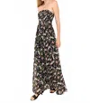 Cami Nyc Minoa Strapless Gown In Midnight Gardens In Multi