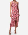 Cami Nyc Nanu One-shoulder Faux-wrap Midi Dress In Multi