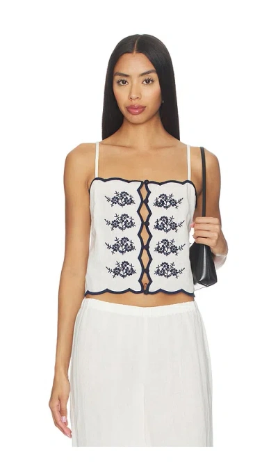 Cami Nyc Nazare Floral Embroidery Linen Camisole In White