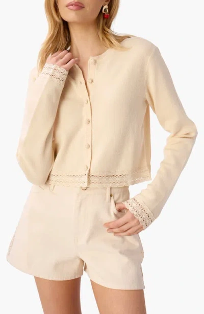 Cami Nyc Nicola Crochet Inset Cardigan In Neutral