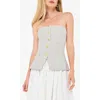 Cami Nyc Nineveh Stripe Strapless Cotton & Linen Top
