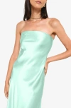 Cami Nyc Noelle Strapless Satin Dress In Oasis