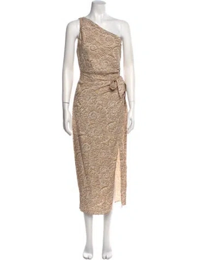Pre-owned Cami Nyc One-shoulder Long Dress In Brown