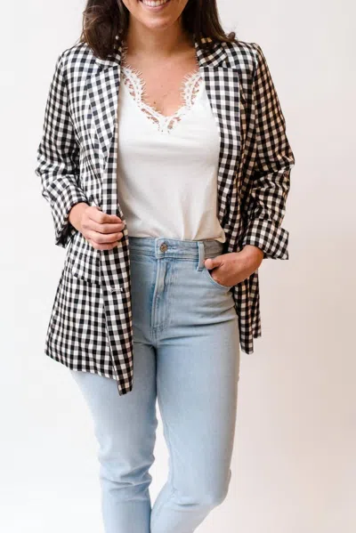 Cami Nyc Owen Blazer In Black Gingham In Multi