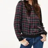 Cami Nyc Parker Tartan Plaid Hoodie In Black In Black