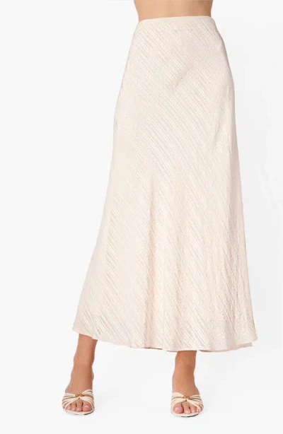 Cami Nyc Piper Metallic Jacquard Stripe Silk Blend Skirt In Neutral