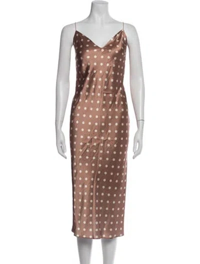 Pre-owned Cami Nyc Polka Dot Print Midi Length Dress In Multicolor