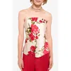 Cami Nyc Prima Strapless Camisole Top In Campari Watercolor