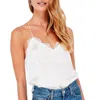 CAMI NYC RACER CHARMEUSE CAMI TOP IN WHITE