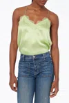 Cami Nyc Racer Lace-trim Silk Camisole In Neo Mint In Multi