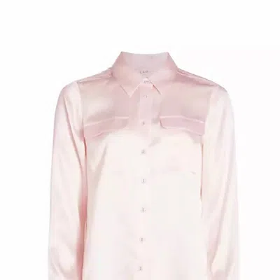 Cami Nyc Rachelle Silk Charmeuse Button-front Shirt In Pink