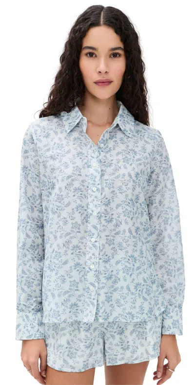 Cami Nyc Rafella Silk Cotton Top Coastal Paisley In White