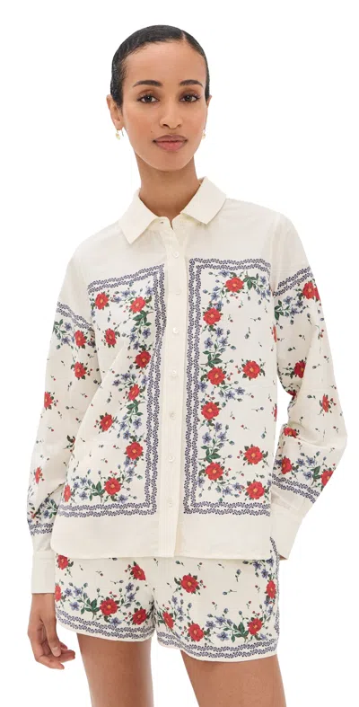 Cami Nyc Rafella Silk Cotton Top Heirloom Bandana In Neutral