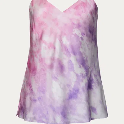 Cami Nyc Raine Silk Camisole In Frosting Tie Dye In Purple