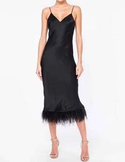 Cami Nyc Raven Feather Dress In Black