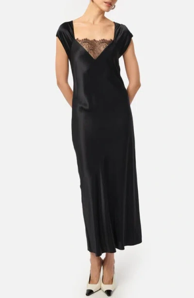 Cami Nyc Remy Silk Charmeuse Midi Dress In Black