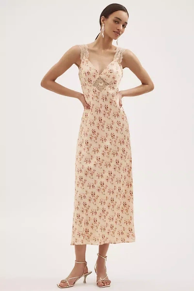 Cami Nyc Rika Sleeveless V-neck Silk Slip Midi Dress In White