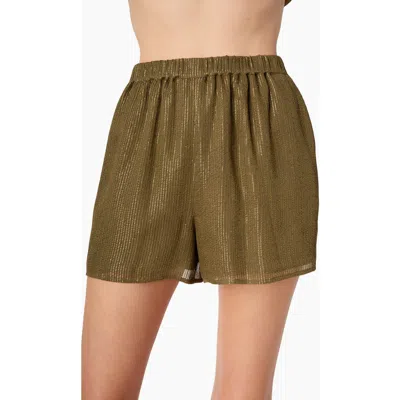 Cami Nyc Riviera Metallic Chiffon Shorts In Green