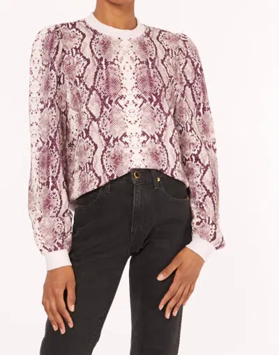 Cami Nyc Roberta Sweatshirt In Berry Snake In Animal Print