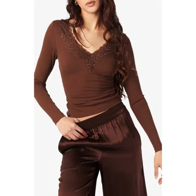 CAMI NYC CAMI NYC ROONEY LACE TRIM RIB TOP