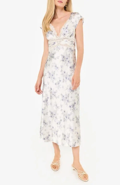 Cami Nyc Roshani Floral Lace Inset Silk Dress