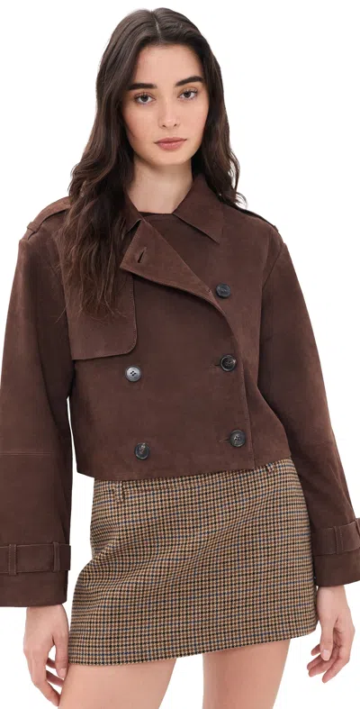 Cami Nyc Saskia Suede Jacket Dark Umber