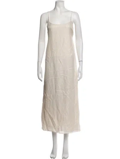 Pre-owned Cami Nyc Scoop Neck Long Dress In Neutrals