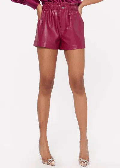 Cami Nyc Serenity Vegan Leather Short In Beetroot In Red