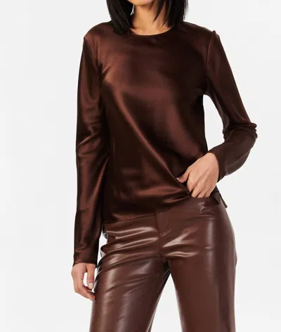 Cami Nyc Shireen Long Sleeve Crewneck Top In Java In Brown