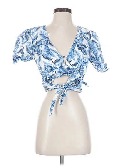 Pre-owned Cami Nyc Short Sleeve Blouse In Blue