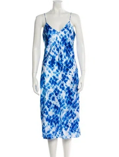 Pre-owned Cami Nyc Silk Knee-length Dress In Blue