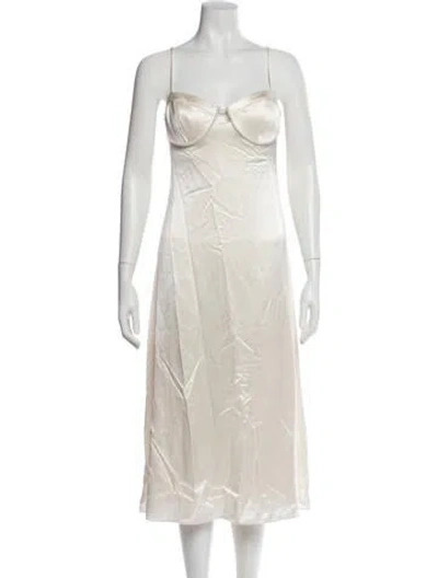 Pre-owned Cami Nyc Silk Knee-length Dress W/ Tags In Neutral