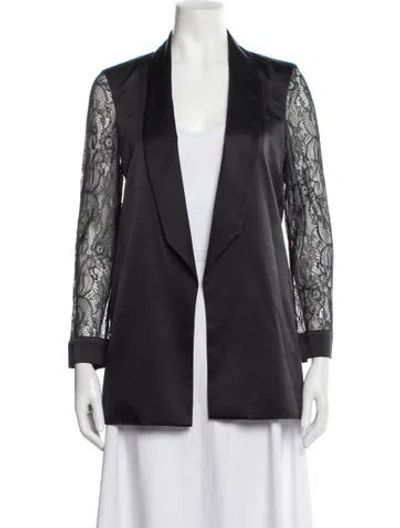 Pre-owned Cami Nyc Silk Lace Pattern Blazer In Black