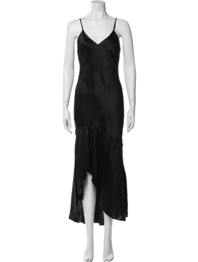 Pre-owned Cami Nyc Silk Long Dress In Black