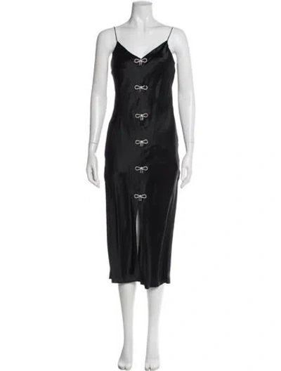 Pre-owned Cami Nyc Silk Long Dress In Black